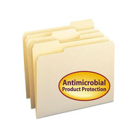 Top Tab File Folders With Antimicrobial Product Protection, 1-3-cut Tabs, Letter Size, Manila, 100-box