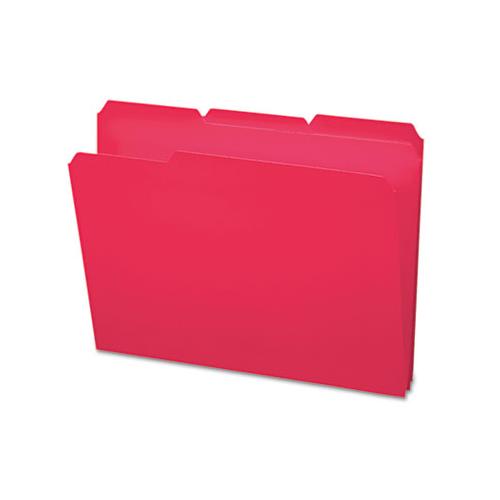Top Tab Poly Colored File Folders, 1-3-cut Tabs, Letter Size, Red, 24-box