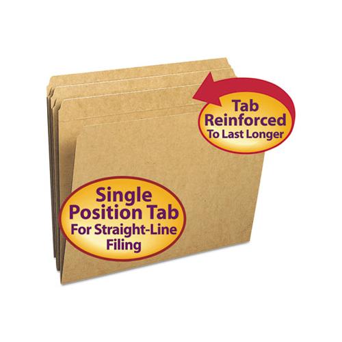 Heavyweight Kraft File Folders, Straight Tab, Letter Size, 11 Pt. Kraft, 100-box