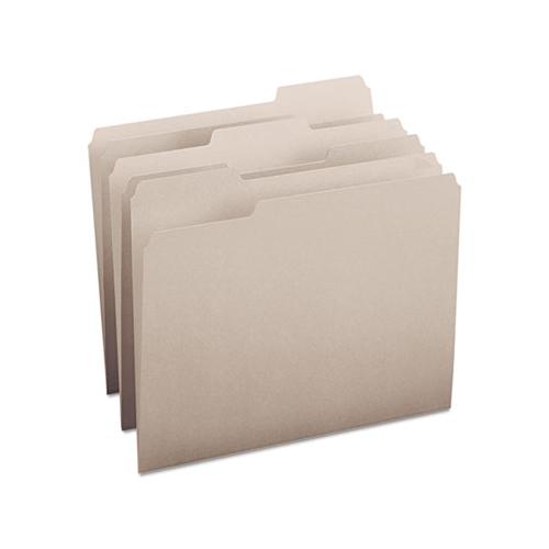 Colored File Folders, 1-3-cut Tabs, Letter Size, Gray, 100-box