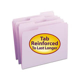 Reinforced Top Tab Colored File Folders, 1-3-cut Tabs, Letter Size, Lavender, 100-box