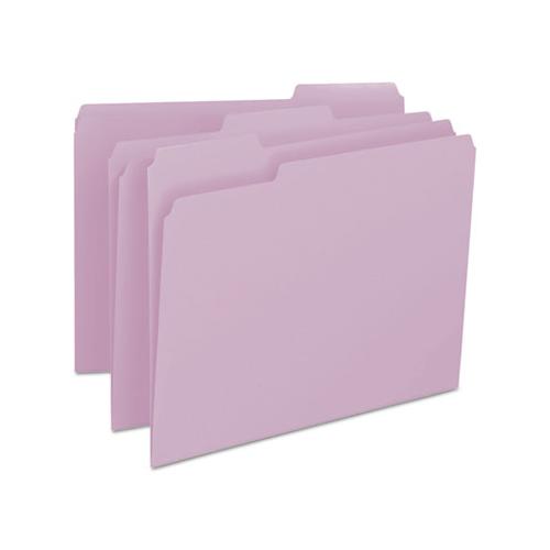 Colored File Folders, 1-3-cut Tabs, Letter Size, Lavender, 100-box