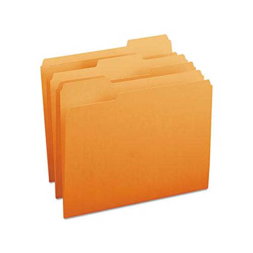 Colored File Folders, 1-3-cut Tabs, Letter Size, Orange, 100-box