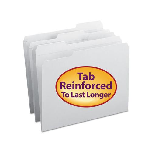 Reinforced Top Tab Colored File Folders, 1-3-cut Tabs, Letter Size, White, 100-box