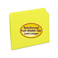 Reinforced Top Tab Colored File Folders, Straight Tab, Letter Size, Yellow, 100-box