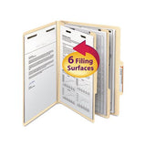 Manila Four- And Six-section Top Tab Classification Folders, 2 Dividers, Letter Size, Manila, 10-box