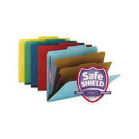 Six-section Pressboard Top Tab Classification Folders With Safeshield Fasteners, 2 Dividers, Letter Size, Assorted, 10-box