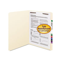 Top Tab 1-fastener Folders, Straight Tab, Letter Size, 11 Pt. Manila, 50-box