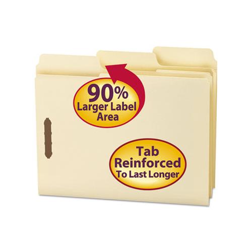 Supertab Reinforced Guide Height 2-fastener Folders, 1-3-cut Tabs, Letter Size, 11 Pt. Manila, 50-box