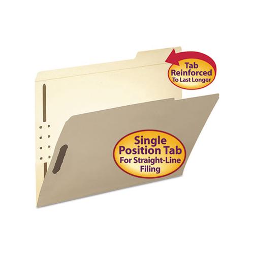 Top Tab 2-fastener Folders, 1-3-cut Tabs, Right Position, Letter Size, 11 Pt. Manila, 50-box