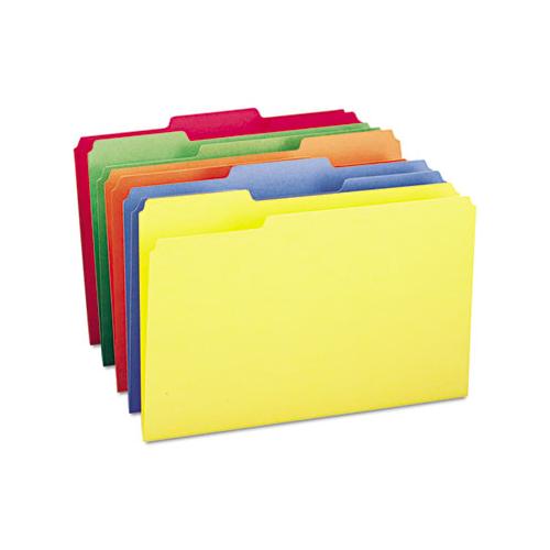 Colored File Folders, 1-3-cut Tabs, Legal Size, Assorted, 100-box