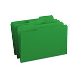 Colored File Folders, 1-3-cut Tabs, Legal Size, Green, 100-box