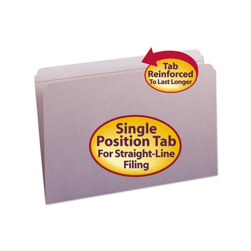 Reinforced Top Tab Colored File Folders, Straight Tab, Legal Size, Lavender, 100-box
