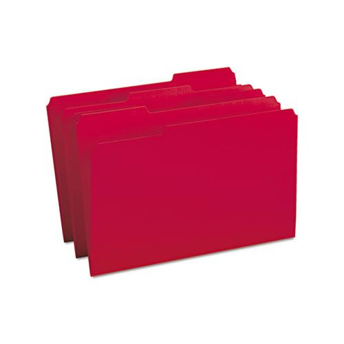 Colored File Folders, 1-3-cut Tabs, Legal Size, Red, 100-box
