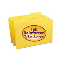 Reinforced Top Tab Colored File Folders, 1-3-cut Tabs, Legal Size, Yellow, 100-box