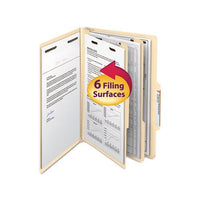 Manila Four- And Six-section Top Tab Classification Folders, 2 Dividers, Legal Size, Manila, 10-box