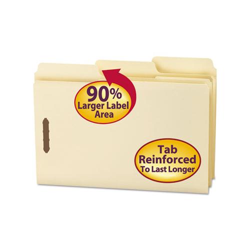 Supertab Reinforced Guide Height 2-fastener Folders, 1-3-cut Tabs, Legal Size, 11 Pt. Manila, 50-box