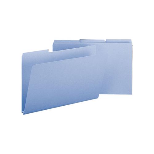 Expanding Recycled Heavy Pressboard Folders, 1-3-cut Tabs, 1" Expansion, Legal Size, Blue, 25-box