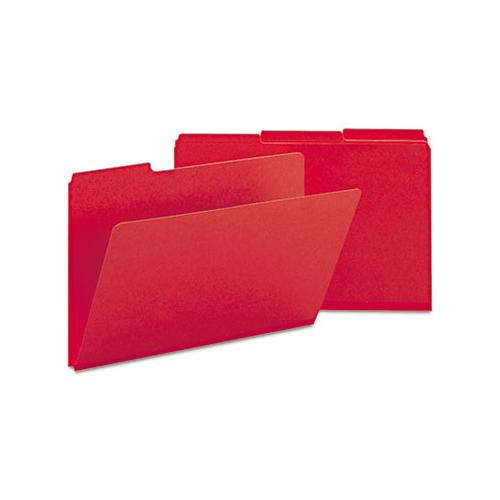 Expanding Recycled Heavy Pressboard Folders, 1-3-cut Tabs, 1" Expansion, Legal Size, Bright Red, 25-box