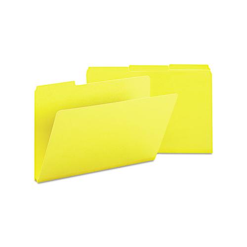 Expanding Recycled Heavy Pressboard Folders, 1-3-cut Tabs, 1" Expansion, Legal Size, Yellow, 25-box