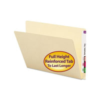 Extended End Tab Manila Folders, Straight Tab, Letter Size, 100-box