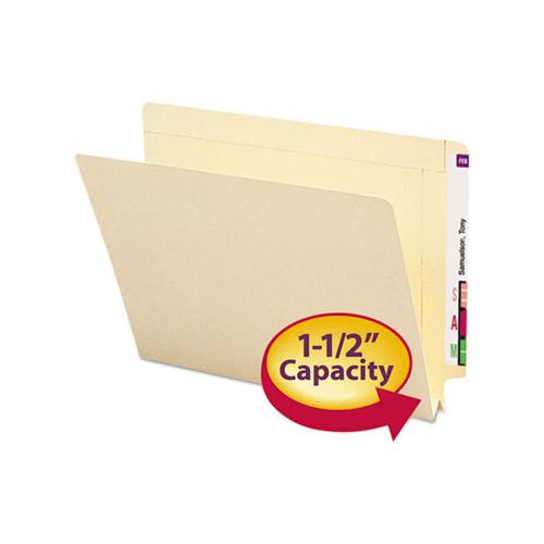 Heavyweight Manila End Tab Expansion Folders, Straight Tab, Letter Size, 50-box