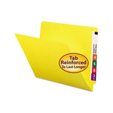 Reinforced End Tab Colored Folders, Straight Tab, Letter Size, Yellow, 100-box