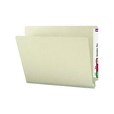 Extra-heavy Recycled Pressboard End Tab Folders, Straight Tab, 1" Expansion, Letter Size, Gray-green, 25-box