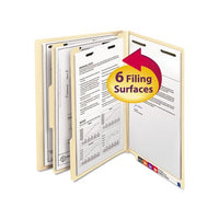 Manila End Tab Classification Folders, 2 Dividers, Letter Size, Manila, 10-box