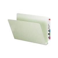 Extra-heavy Recycled Pressboard End Tab Folders, Straight Tab, 2" Expansion, Legal Size, Gray-green, 25-box