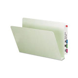 Extra-heavy Recycled Pressboard End Tab Folders, Straight Tab, 2" Expansion, Legal Size, Gray-green, 25-box
