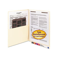 Heavyweight Manila End Tab Pocket Folders With One Fastener, Straight Tab, Letter Size, 50-box