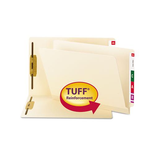 Tuff Laminated 2-fastener Folders With Reinforced Tab, Straight Tab, Letter Size, Manila, 50-box