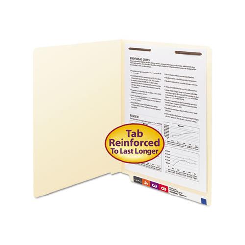 Manila End Tab 1-fastener Folders With Reinforced Tabs, 0.75" Expansion, Straight Tab, Letter Size, 11 Pt. Manila, 50-box
