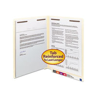 Manila End Tab 2-fastener Folders With Reinforced Tabs, 0.75" Expansion, Straight Tab, Letter Size, 11 Pt. Manila, 50-box