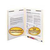 Manila Reinforced End Tab 2-fastener Folders With Antimicrobial Product Protection, Straight Tab, Letter Size, 50-box