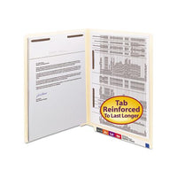 Manila End Tab 2-fastener Folders With Reinforced Tabs, 0.75" Expansion, Straight Tab, Letter Size, 11 Pt. Manila, 50-box