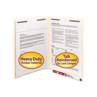 Manila End Tab 2-fastener Folders With Reinforced Tabs, 0.75" Expansion, Straight Tab, Letter Size, 14 Pt. Manila, 50-box