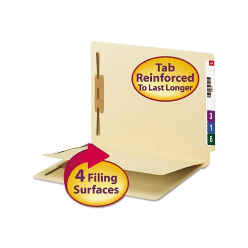 Fastener Folder W- Divider, 1 Divider, Letter Size, Manila, 50-box
