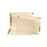 Manila End Tab 2-fastener Folders With Reinforced Tabs, 1.5" Expansion, Straight Tab, Legal Size, 14 Pt. Manila, 50-box
