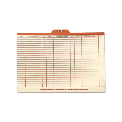 Manila Out Guides, Printed Form Style, 1-5-cut Top Tab, Out, 8.5 X 14, Manila, 100-box