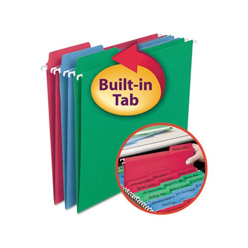 Fastab Hanging Folders, Letter Size, 1-3-cut Tab, Assorted, 18-box