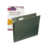 Hanging Folders, Letter Size, 1-5-cut Tab, Standard Green, 25-box