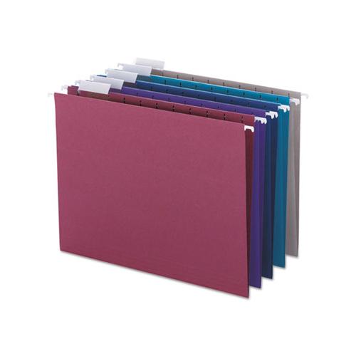 Colored Hanging File Folders, Letter Size, 1-5-cut Tab, Assorted, 25-box