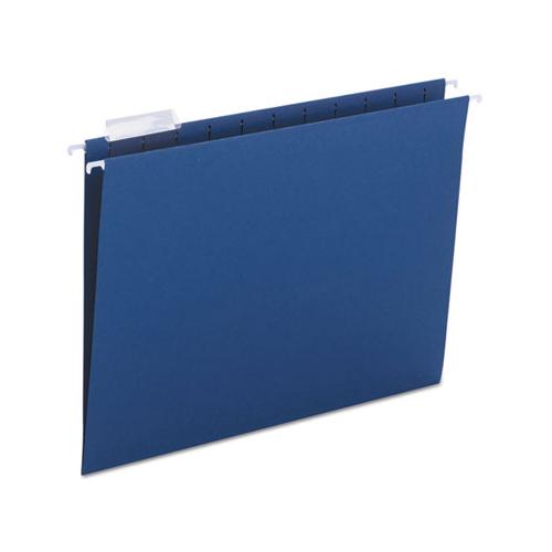 Colored Hanging File Folders, Letter Size, 1-5-cut Tab, Navy, 25-box