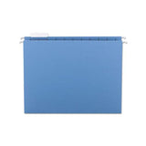 Colored Hanging File Folders, Letter Size, 1-5-cut Tab, Blue, 25-box