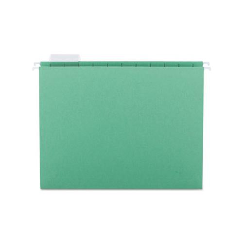 Colored Hanging File Folders, Letter Size, 1-5-cut Tab, Green, 25-box