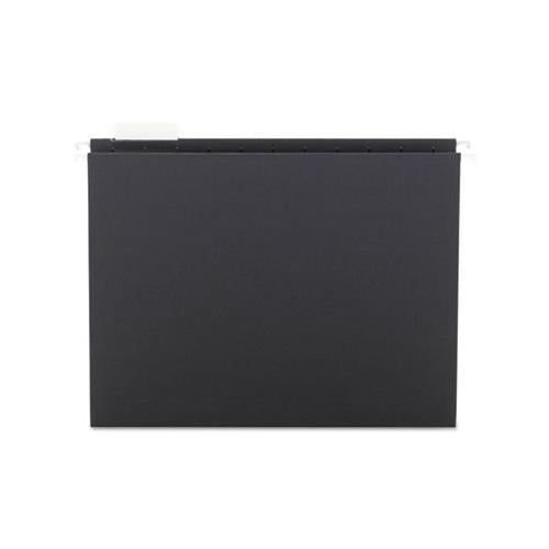 Colored Hanging File Folders, Letter Size, 1-5-cut Tab, Black, 25-box