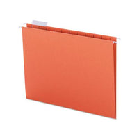 Colored Hanging File Folders, Letter Size, 1-5-cut Tab, Orange, 25-box