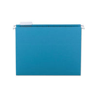 Colored Hanging File Folders, Letter Size, 1-5-cut Tab, Teal, 25-box